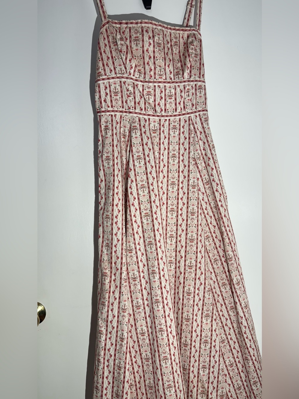 Hill House Strapless Pink & White Floral Midi Dress - Picture 9 of 16